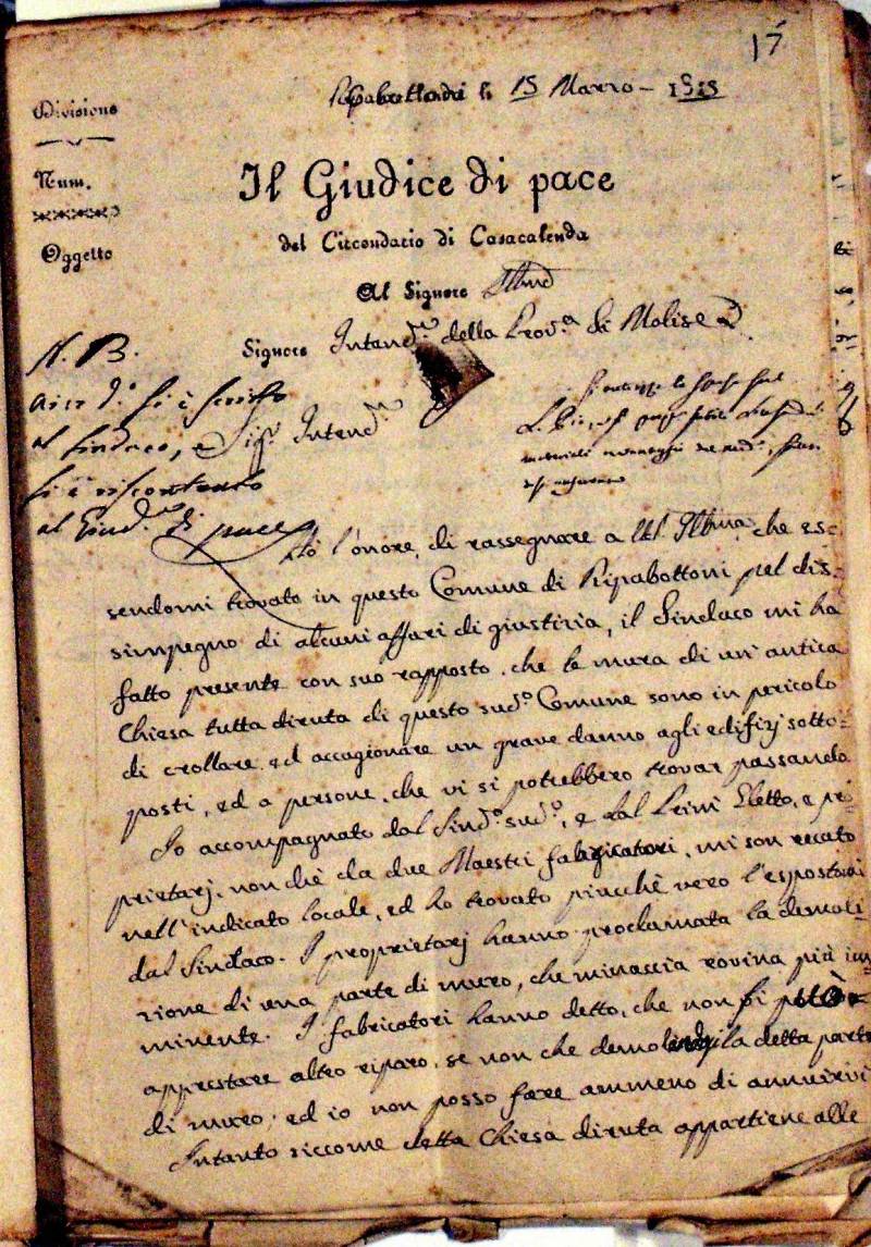L'inizio del verbale